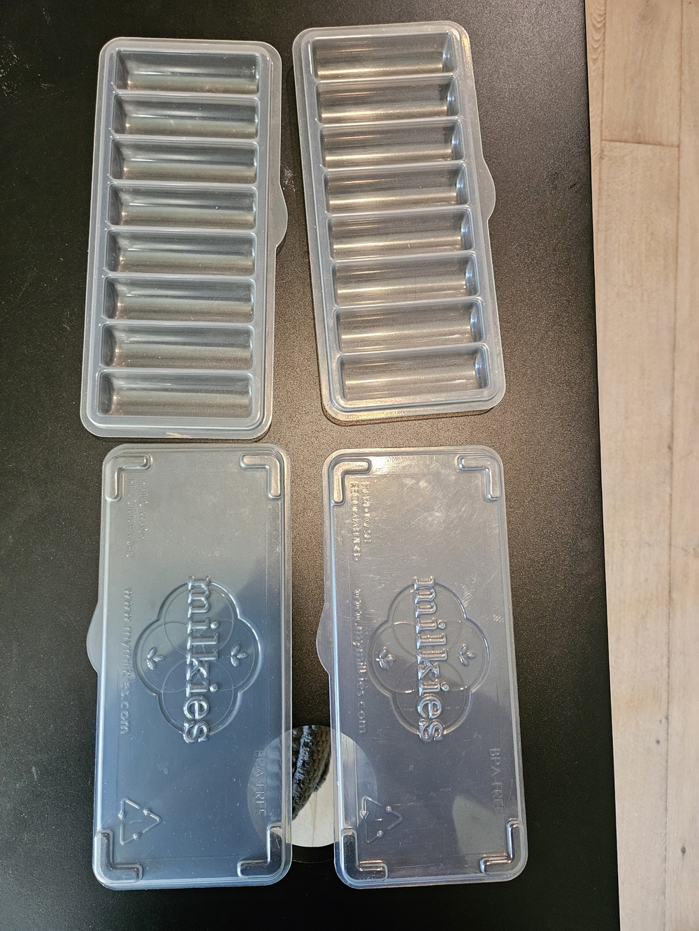 Clear Plastic Milk Storage Tray - Set of 2